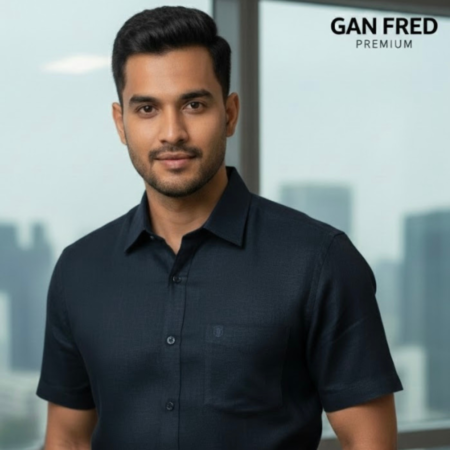Black linen shirt